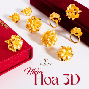 Nhẫn hoa cưới 3D